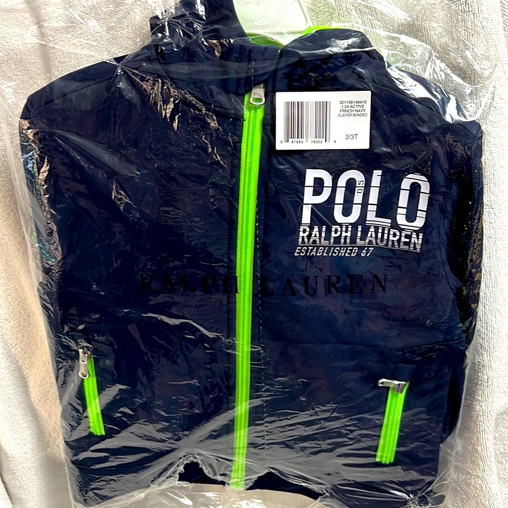 New with tag in original packaging, size 3T boys Polo by Ralph Lauren jacket.